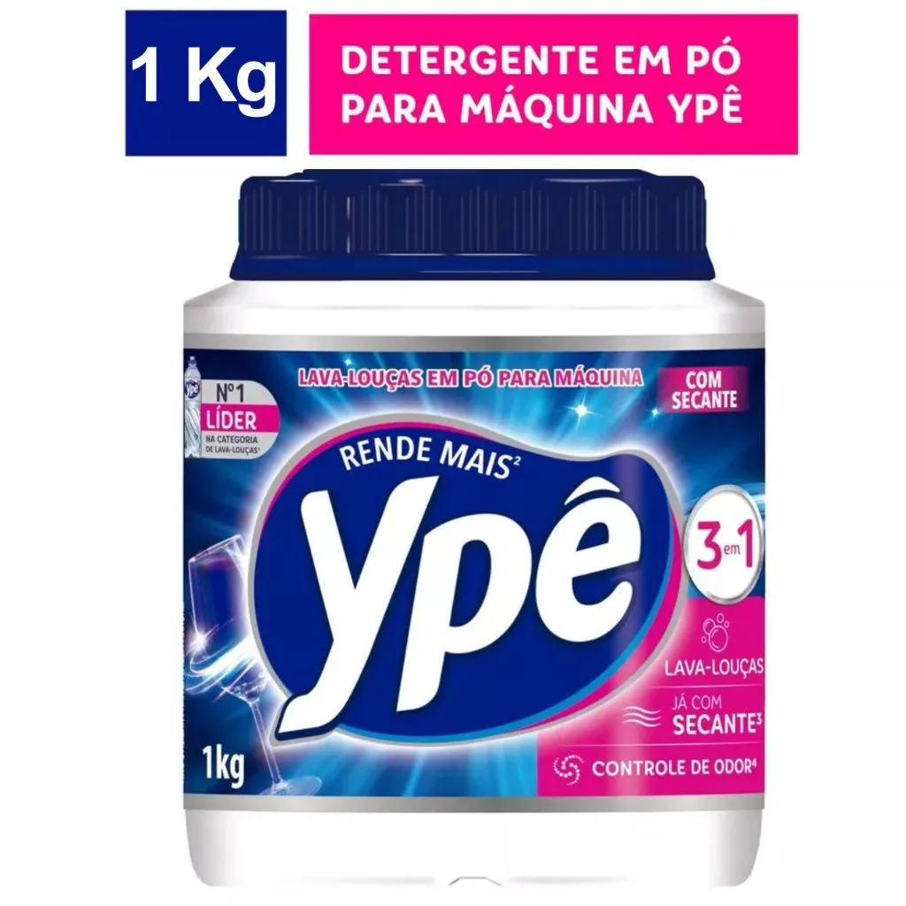 Detergente Lava Louças Ypê em Pó 1Kg ou 450g para Máquina – Escolha a Quantidade Ideal para Você.