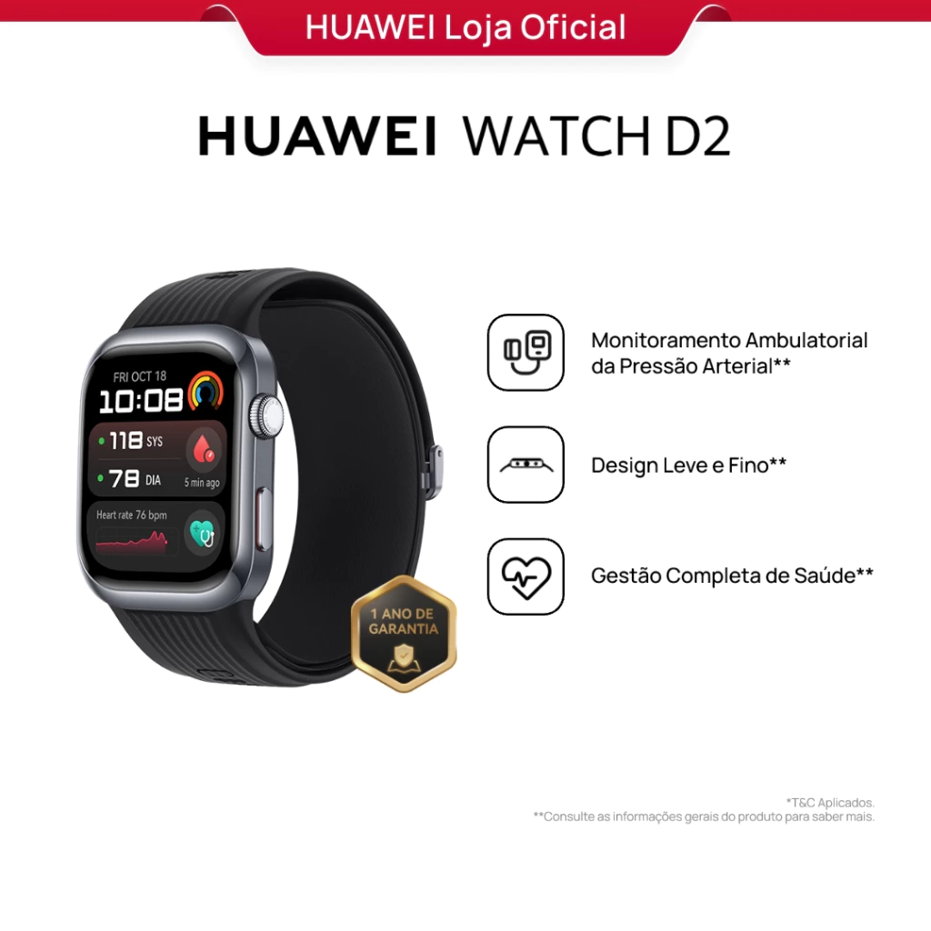 HUAWEI WATCH D2: O Smartwatch que une tecnologia, saúde e estilo