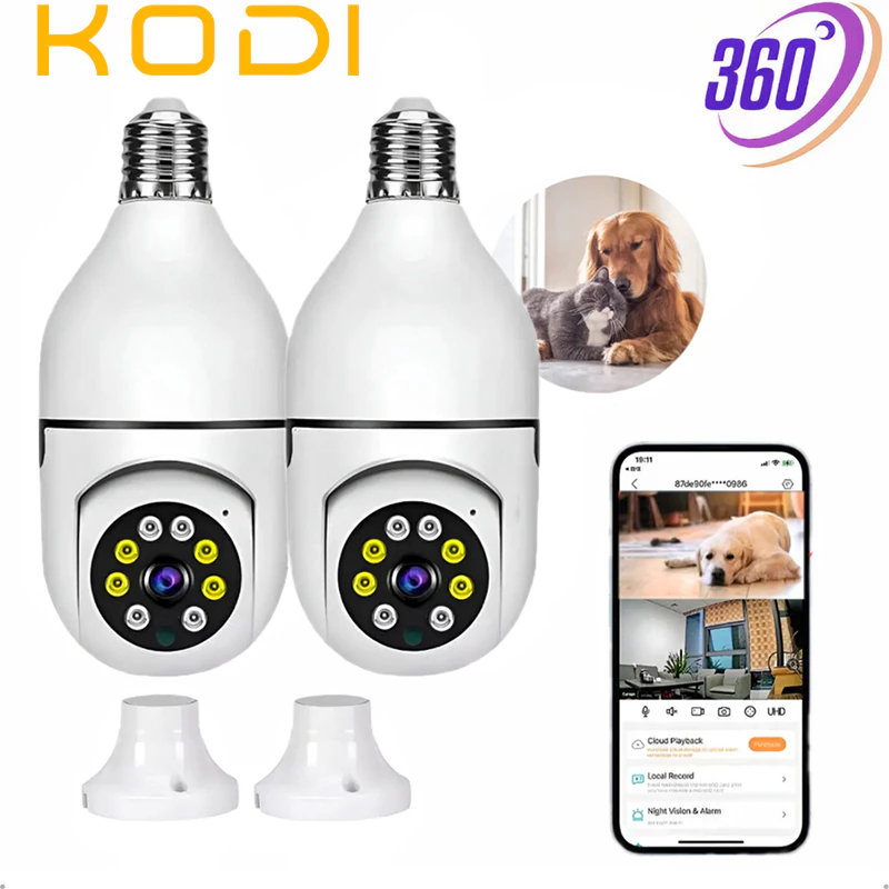 Kit 2 Câmeras de Segurança IP Wifi Full HD 2 Lentes Visão Noturna Microfone Dura well App V360 Pro-G4.